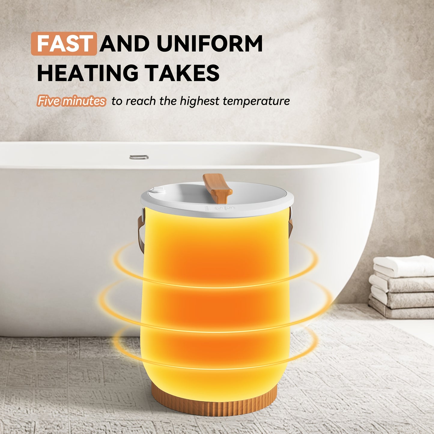 Deluxe Towel Warmer Bucket with 4 Modes & Self-Closing Lid, Plug-in Instant Hot Water Towel Heater, Plug-and-Play Portable Towel Bucket Warmer for Home Bathroom Spa Commercial Use, Ideal Festival Gift