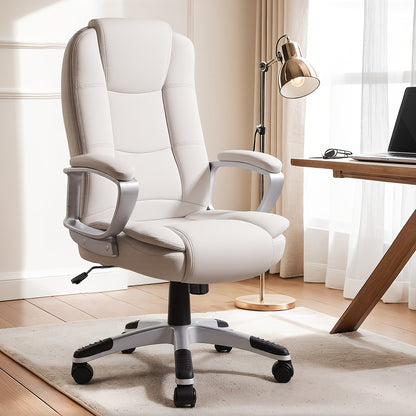 400LBS Big & Tall Executive Office Chair, High Back Ergonomic Faux Leather Desk Chair, Adjustable Heavy Duty Computer Chair with Comfort Cushion & Lumbar Support, Home Managerial Gaming Seating