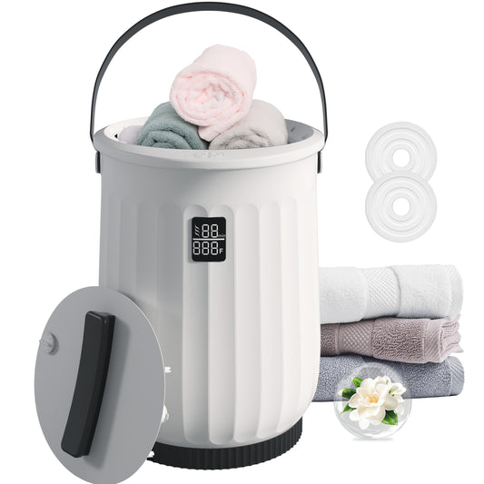 Deluxe Towel Warmer Bucket with 4 Modes & Self-Closing Lid, Plug-in Instant Hot Water Towel Heater, Plug-and-Play Portable Towel Bucket Warmer for Home Bathroom Spa Commercial Use, Ideal Festival Gift