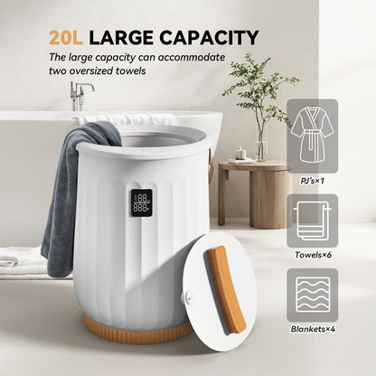 Deluxe Towel Warmer Bucket with 4 Modes & Self-Closing Lid, Plug-in Instant Hot Water Towel Heater, Plug-and-Play Portable Towel Bucket Warmer for Home Bathroom Spa Commercial Use, Ideal Festival Gift