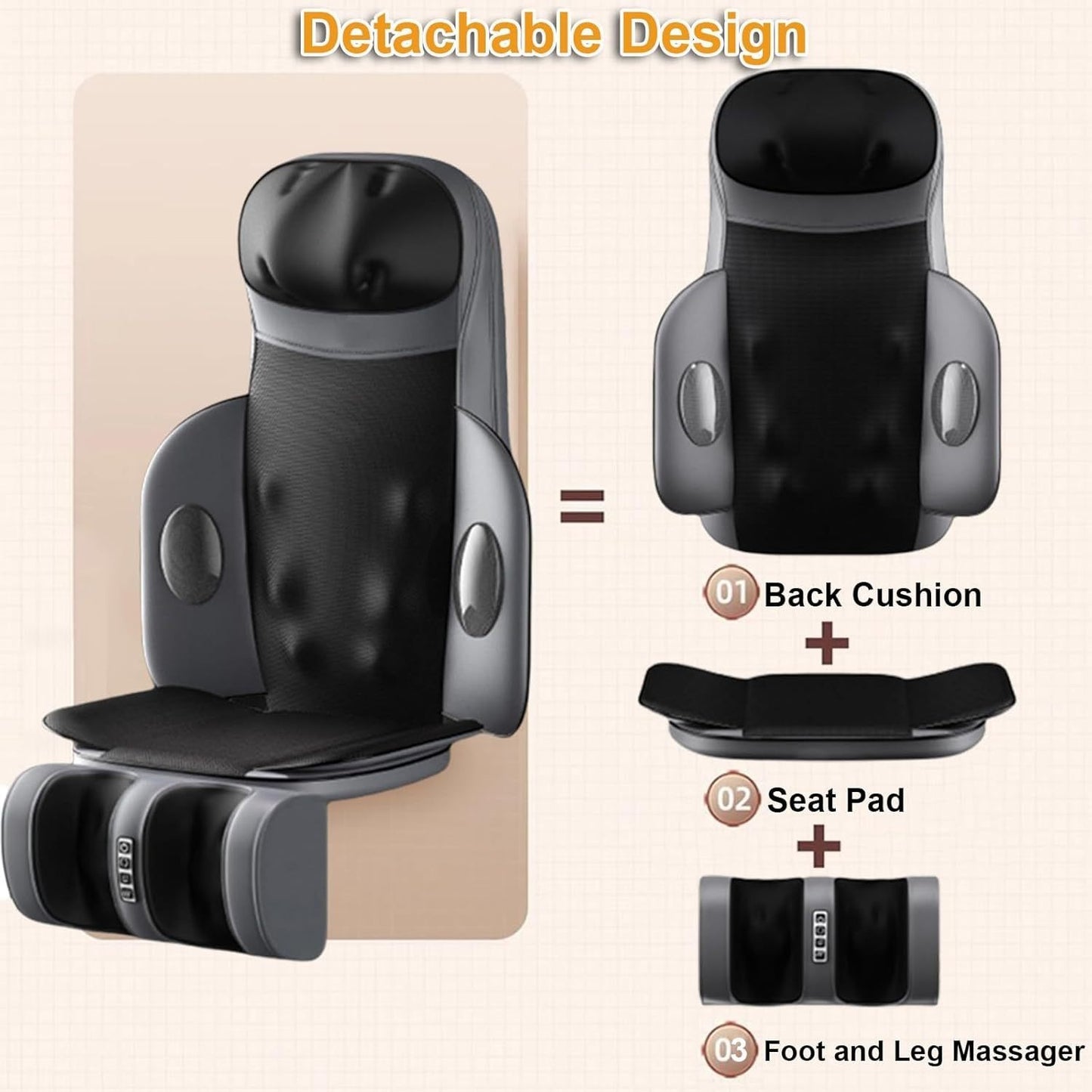 Deep Tissue Massage Pad Plug-in Cushion for Neck, Back, Waist & Calf – Ideal for Home & Office Use (No Converter Included)