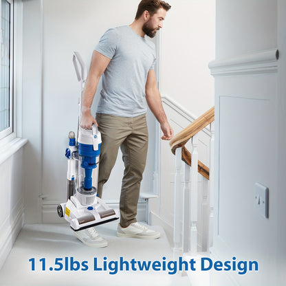 Bagless Upright Vacuum Powerful Suction Portable Floor Cleaner for Pet Hair Carpet Hard Floors