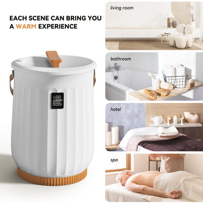 Deluxe Towel Warmer Bucket with 4 Modes & Self-Closing Lid, Plug-in Instant Hot Water Towel Heater, Plug-and-Play Portable Towel Bucket Warmer for Home Bathroom Spa Commercial Use, Ideal Festival Gift
