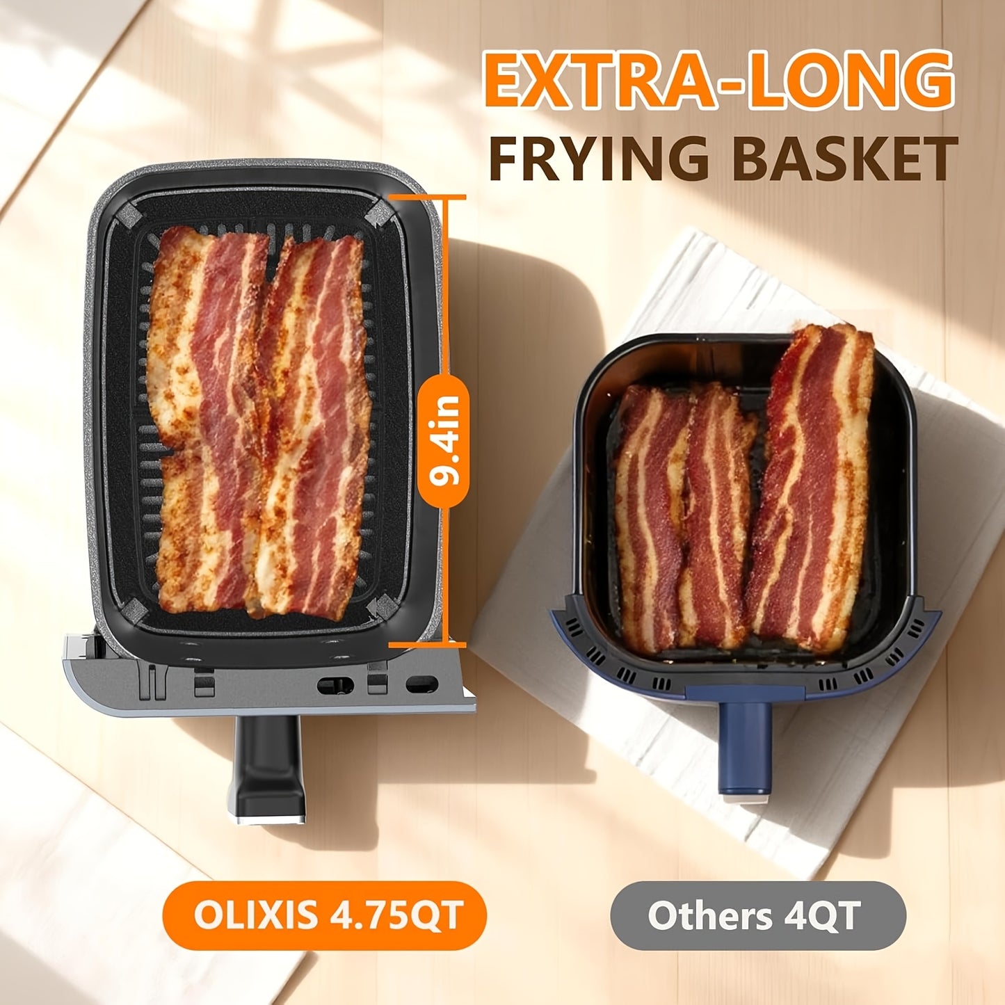 Quart Dual Zone Air Fryer Double Basket Independent Temperature Control Sync Cook 10 Presets with Shake Reminder System