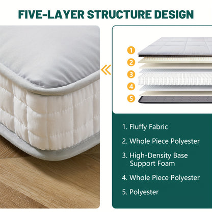 LILYPELLE Twin Size Foldable Memory Foam Mattress, Extra Thick Portable Washable Floor Sleeping Mat for Guest Home Camping Travel