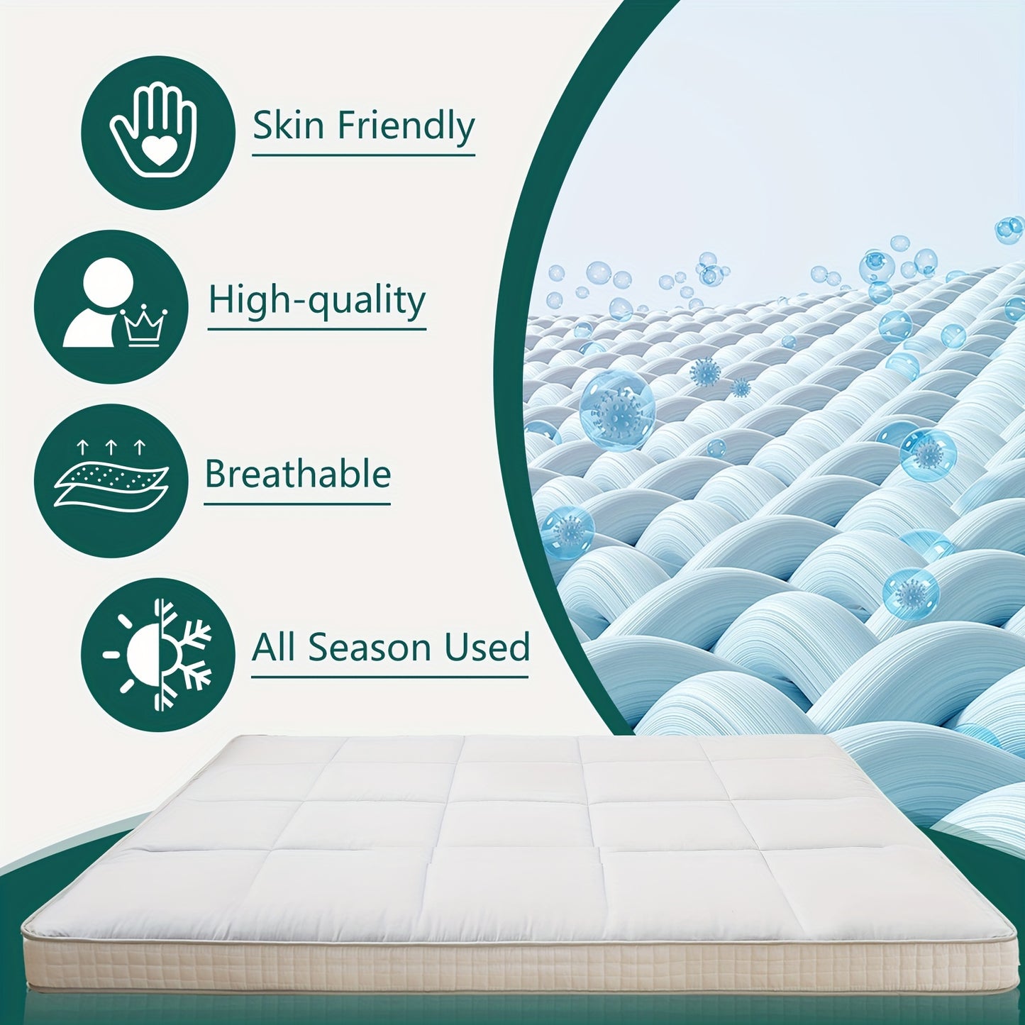 LILYPELLE Twin Size Foldable Memory Foam Mattress, Extra Thick Portable Washable Floor Sleeping Mat for Guest Home Camping Travel