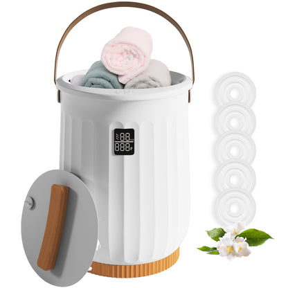 Deluxe Towel Warmer Bucket with 4 Modes & Self-Closing Lid, Plug-in Instant Hot Water Towel Heater, Plug-and-Play Portable Towel Bucket Warmer for Home Bathroom Spa Commercial Use, Ideal Festival Gift
