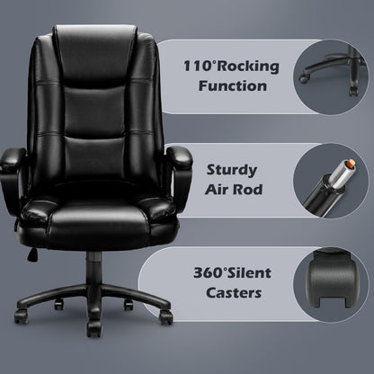 400LBS Big & Tall Executive Office Chair, High Back Ergonomic Faux Leather Desk Chair, Adjustable Heavy Duty Computer Chair with Comfort Cushion & Lumbar Support, Home Managerial Gaming Seating