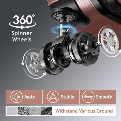 3pcs Lightweight Hard Shell Luggage Set 20/24/28 Inch Corner Protectors TSA Lock 360° Spinner Wheels Travel Suitcase