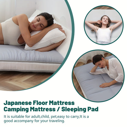 LILYPELLE Twin Size Foldable Memory Foam Mattress, Extra Thick Portable Washable Floor Sleeping Mat for Guest Home Camping Travel