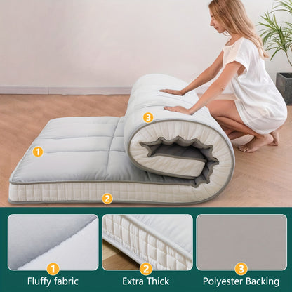 LILYPELLE Twin Size Foldable Memory Foam Mattress, Extra Thick Portable Washable Floor Sleeping Mat for Guest Home Camping Travel
