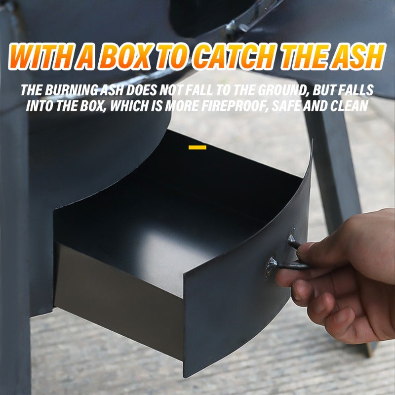 Multifunctional Portable Detachable Wood Burning Stove for Outdoor Camping, Hiking, Cooking & Heating with Round Grill Net