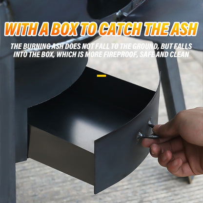 Multifunctional Portable Detachable Wood Burning Stove for Outdoor Camping, Hiking, Cooking & Heating with Round Grill Net