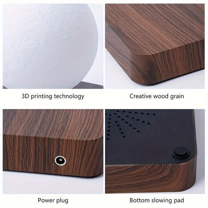 Levitating Moon Lamp, Magnetic Floating Spinning Luna Night Light with 3 Color Modes, Home Office Desk Decor & Bedroom Unique Lamp, Cool Tech Gadget Gift