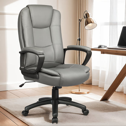 400LBS Big & Tall Executive Office Chair, High Back Ergonomic Faux Leather Desk Chair, Adjustable Heavy Duty Computer Chair with Comfort Cushion & Lumbar Support, Home Managerial Gaming Seating