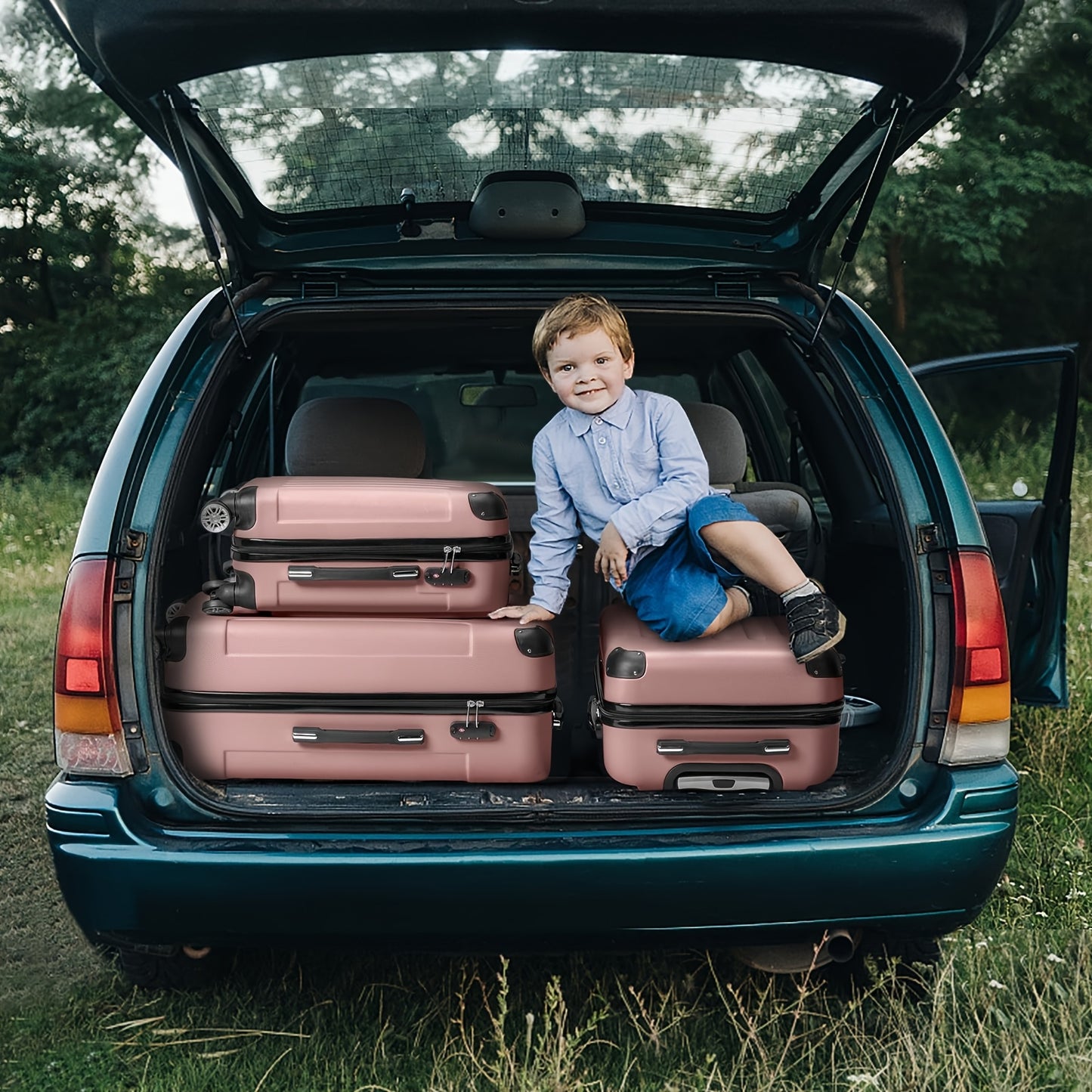 3pcs Lightweight Hard Shell Luggage Set 20/24/28 Inch Corner Protectors TSA Lock 360° Spinner Wheels Travel Suitcase