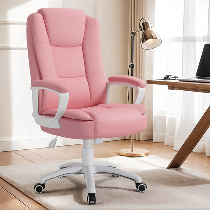 400LBS Big & Tall Executive Office Chair, High Back Ergonomic Faux Leather Desk Chair, Adjustable Heavy Duty Computer Chair with Comfort Cushion & Lumbar Support, Home Managerial Gaming Seating