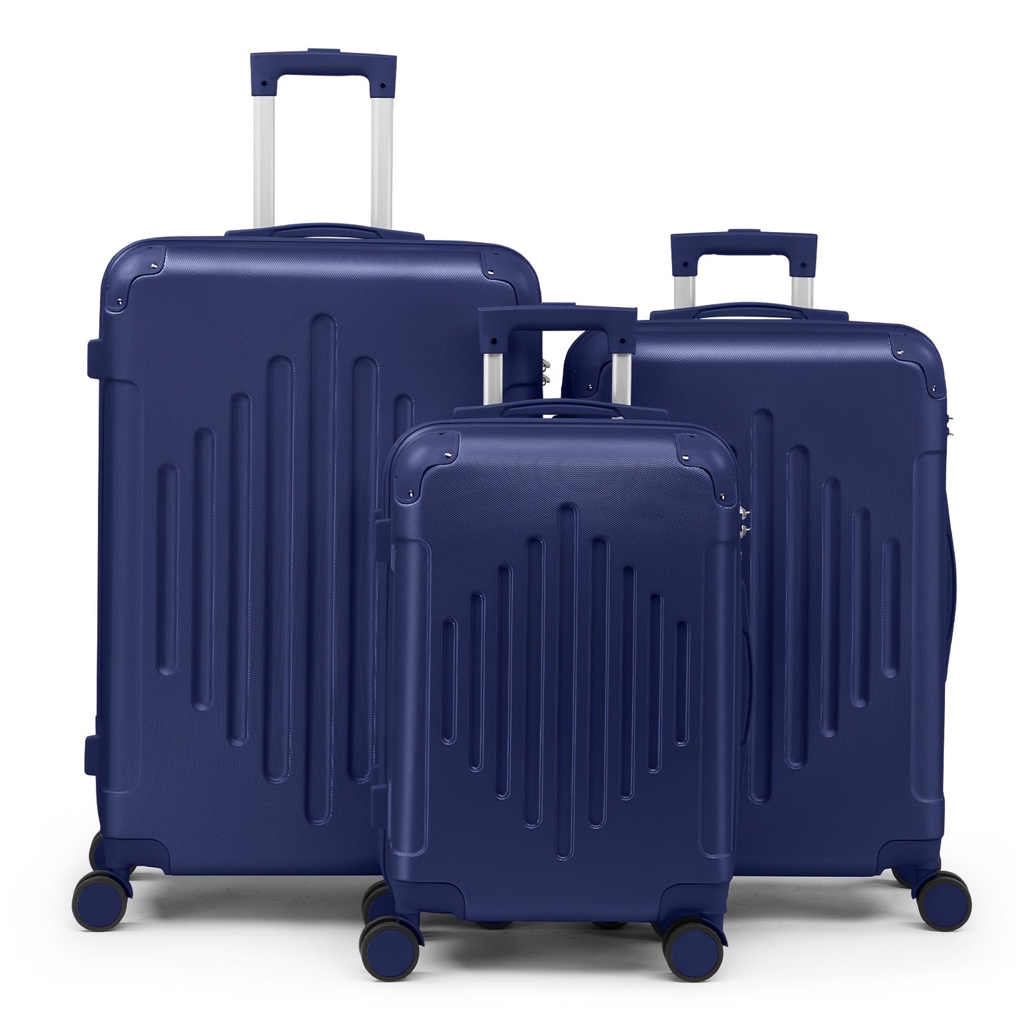 3pcs Lightweight Hard Shell Luggage Set 20/24/28 Inch Corner Protectors TSA Lock 360° Spinner Wheels Travel Suitcase