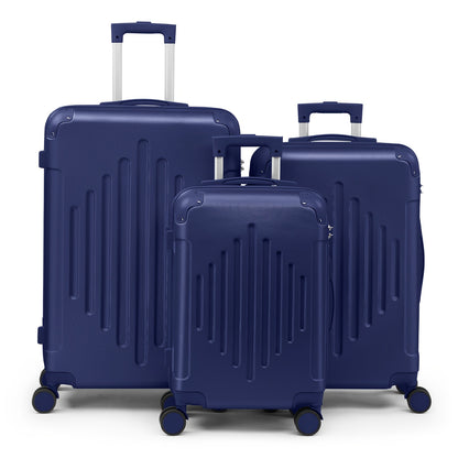 3pcs Lightweight Hard Shell Luggage Set 20/24/28 Inch Corner Protectors TSA Lock 360° Spinner Wheels Travel Suitcase