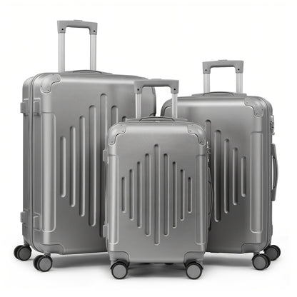 3pcs Lightweight Hard Shell Luggage Set 20/24/28 Inch Corner Protectors TSA Lock 360° Spinner Wheels Travel Suitcase