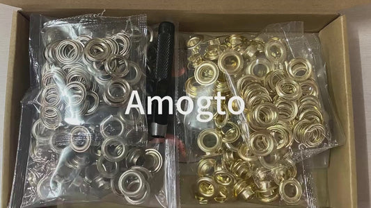 10mm 3/8" Grommet Tool Kit, Heavy Duty Handheld Press with Hole Punch & 500PCS Eyelets, DIY Grommet Set for Fabric Tarps Banners Tents