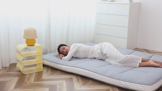 LILYPELLE Twin Size Foldable Memory Foam Mattress, Extra Thick Portable Washable Floor Sleeping Mat for Guest Home Camping Travel